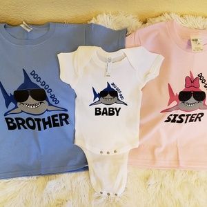 Custom brother sister and baby shirts.